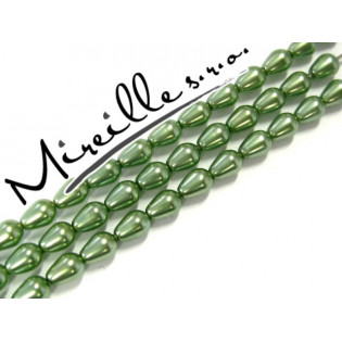 Voskové perle malé kapičky světle zelené, 5x3,5 mm