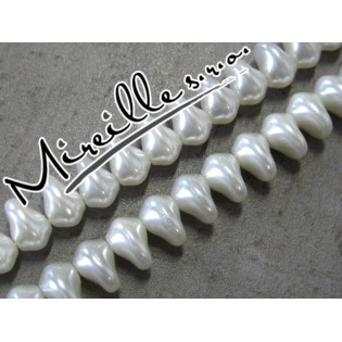 Voskové perle bílo/smetanové zoubky, 8x5 mm