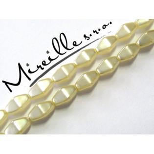 Voskové perle smetanové dlouhé lucerny, 8x4 mm