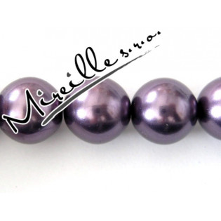 Fialové voskové perle, 12 mm