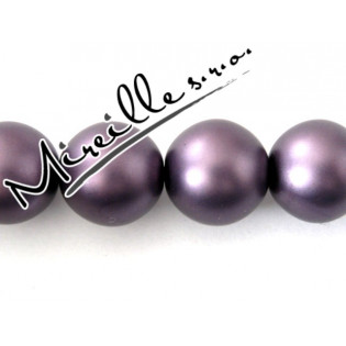 Fialové voskové perle matné, 12 mm