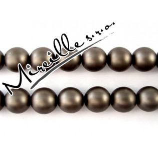 Voskové perle čokoládově šedé matné, 8 mm