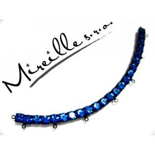 Štras modrý - dlouhý oblouk 10 cm, ČERNÝ KOV