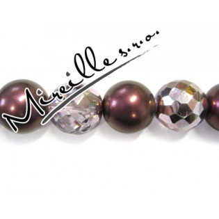 Mix voskových perel a ohňovek, taftová fialová, 16 mm
