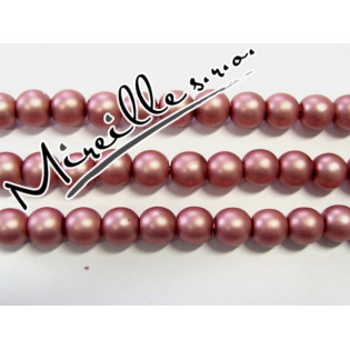 Starorůžové voskové perle matné, 6 mm