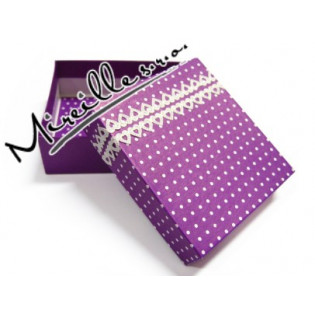 Dárková krabička fialová s puntíky, 7,5x6,5 cm