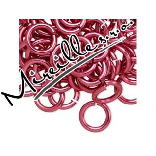 Hliníkový kroužek růžová fuchsie/červený odstín, 12 mm