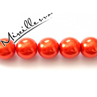 Oranžové voskové perle lesklé, 10 mm