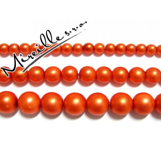 Oranžové voskové perle matné, 4 mm