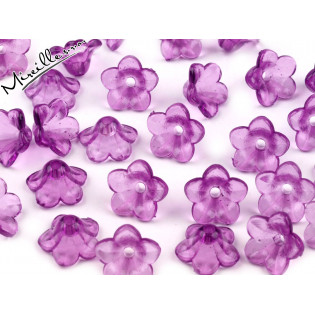 Plastová květinka tmavě fialová, 8x12 mm