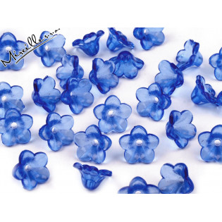 Plastová květinka Safír modrá, 8x12 mm