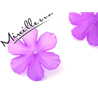 Plastová květina velká fialová mat, 32x9 mm
