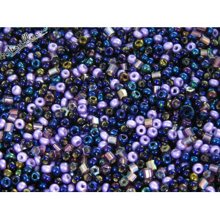 Mix rokajlových korálků v odtínu fialovém a Iris, 2-2,4 mm