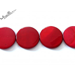 Perleťová placička červená, 20 mm