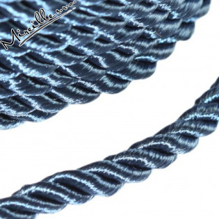Splétaná saténová šňůra tmavě modrá, 4 mm