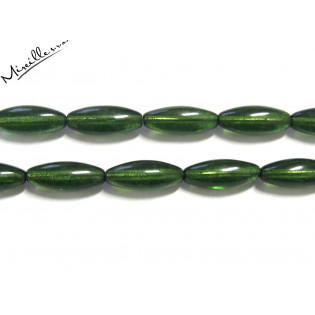 Mačkaná olivka dlouhá tmavě zelená, 16x6 mm