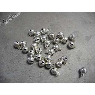 Rolničky kovové kulaté 6 mm, STŘÍBRNÝ odstín