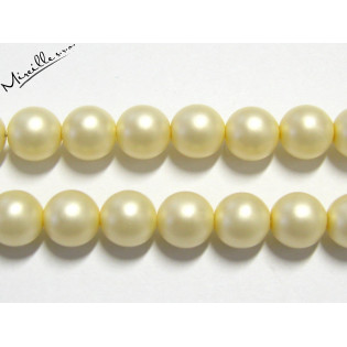 Cream light matované voskové perle, 8 mm