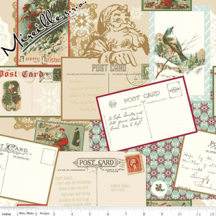 Látka Postcards for Santa pohlednice zlatotisk