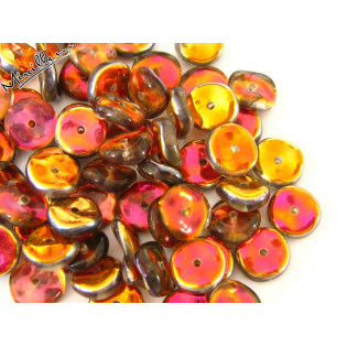 Zvlněná placička Santander růžovo/oranžový, 8 mm
