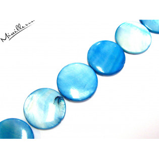 Perleťové kolečko aqua modré, 20 mm
