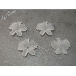 Plastová květina Ibišek bílá matná, 23x5 mm