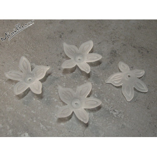 Plastová květina špičatá, bílá matná, 25x5 mm