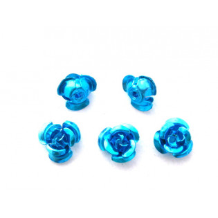 Hliníková růžička azurově modrá, 10 mm