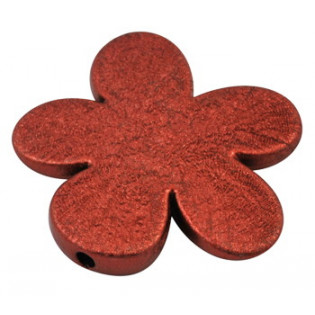 Hrubá červeno/cihlová květina plast, 45 mm