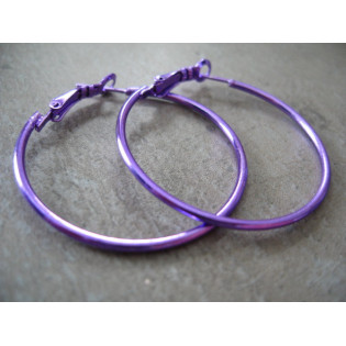 Naušnicové kroužky kulaté, kovově fialové