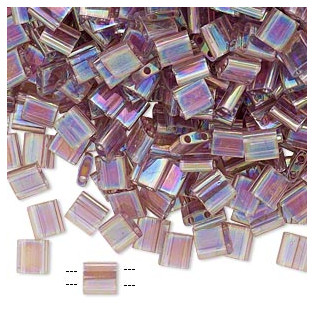 Miyuki Tila transparent rainbow light amethyst (TL256), 50 ks
