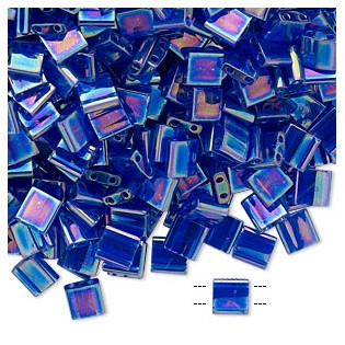 Miyuki Tila transparent rainbow dark cobalt (TL177), 50 ks