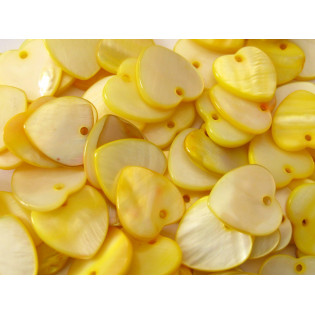 Perleťové srdíčko žluté, 15x15 mm