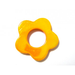 Perleťová květinka žluto/oranžová AB, 25 mm