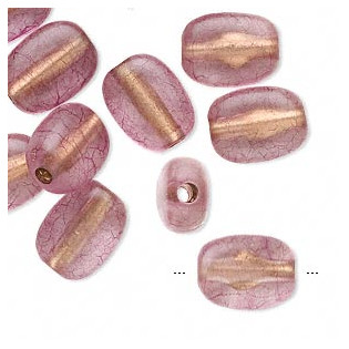 Korálek placička purple mat, 13x10 mm