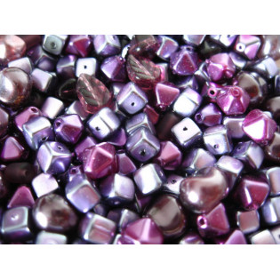 Mix matných voskových perlí odstín lila/fialová