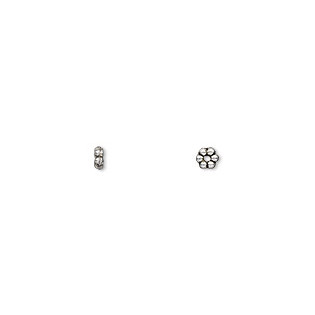 Kovový prstenec mini kolečkový - 3x1 mm, STAROSTŘÍBRNÝ odstín